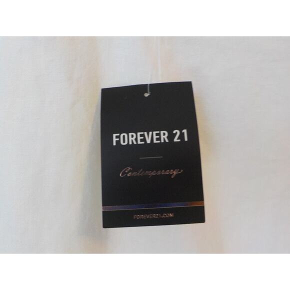 Forever 21 White Mini Skirt with Pom Pom Trim Hem Women size Small Linen Rayon - Picture 4 of 6